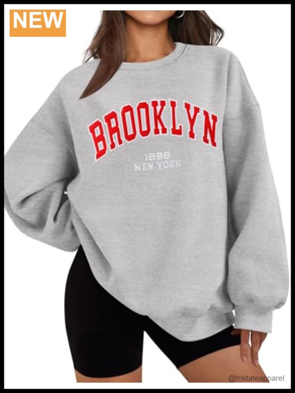 Oversized Crewneck Sweatshirt Cotton Polyester Fleece Pullover